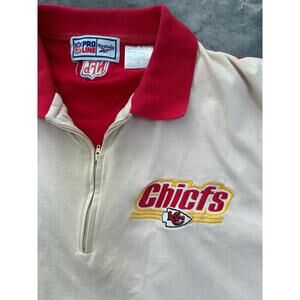 Vintage 90s Reebok NFL Pro Line Kansas City Chiefs Polo Mens XL W/ Spellout TYPO
